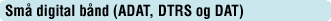 Små digital bånd (ADAT, DTRS og DAT)