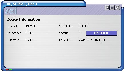 Sonifex SCI Device information