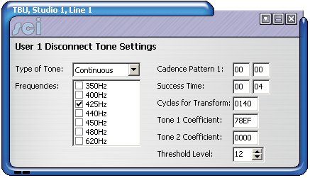 Sonifex SCI DHY03 Disconnect settings