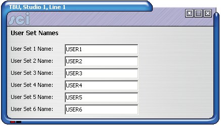 Sonifex SCI User names